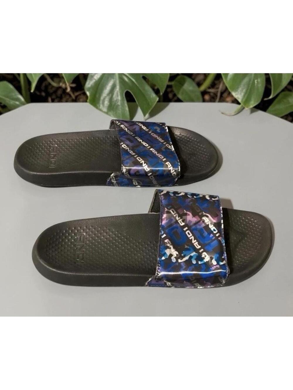 AND1 Crossover Sport Lenticular Men's Slides Slippers Size 13 Black Sandals
